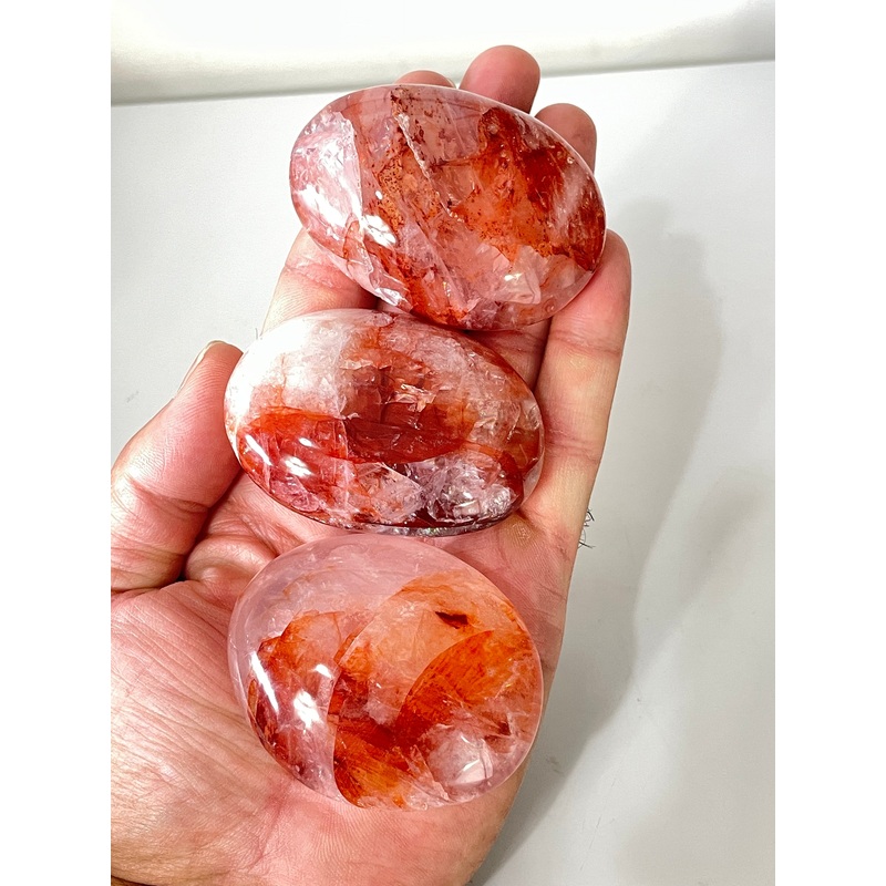 Fire Quartz Palm Stone Natural PS039 x 1