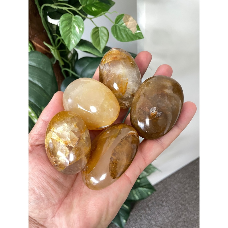 Golden Healer Quartz Palm Stone Natural x 1 PS022