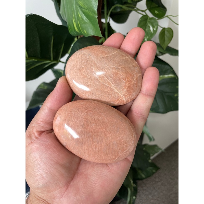 Peach Moonstone Palm Stone Natural (XL) x 1