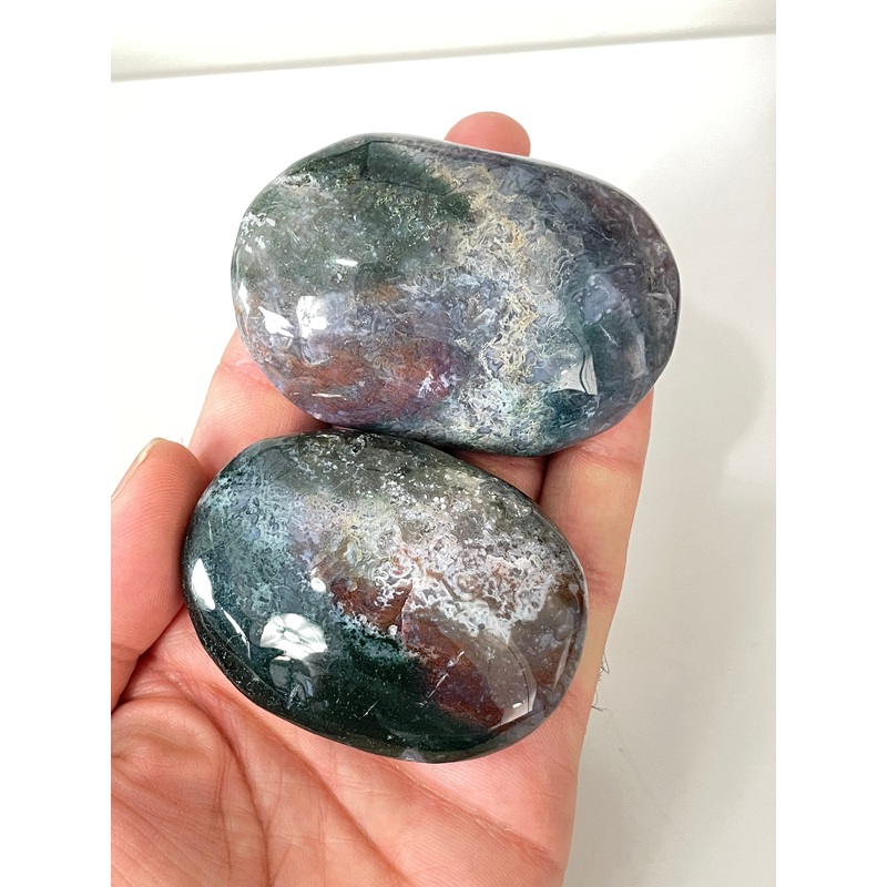 Purple Moss Agate Palm Stone Natural PS040 x 1