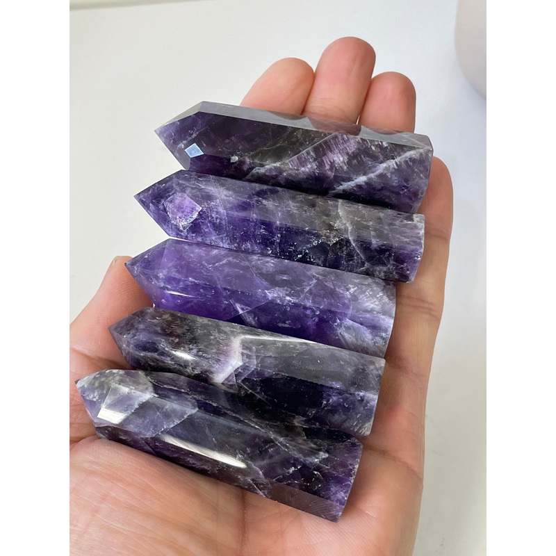 1 x Dream or Chevron Amethyst Crystal Tower T978