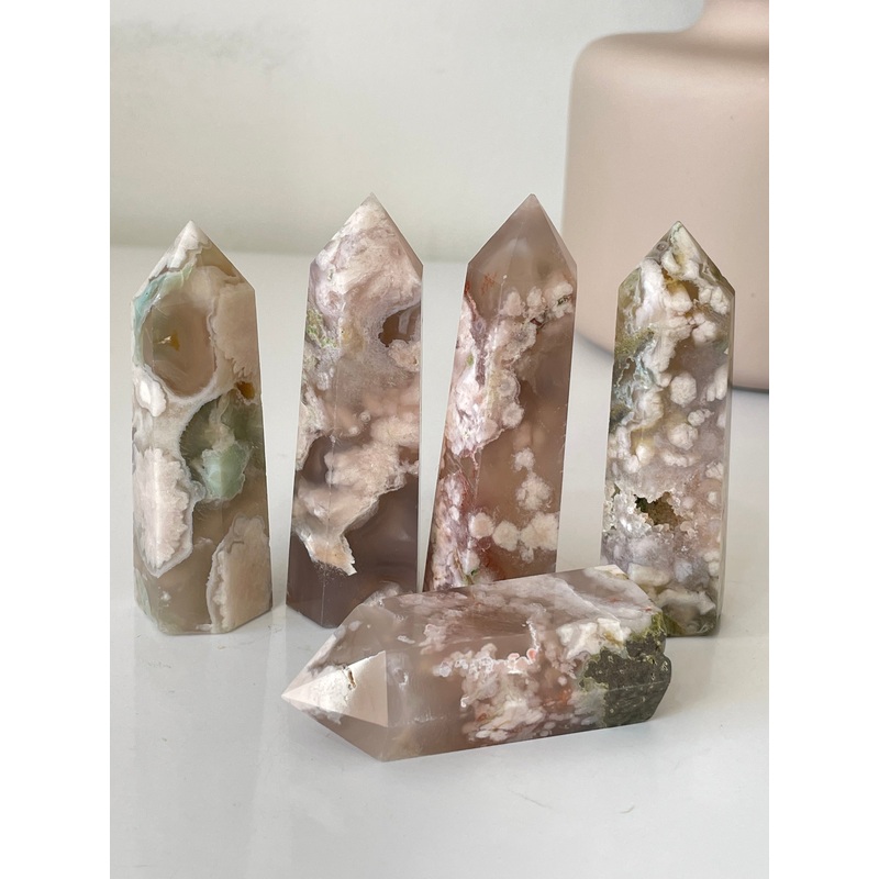 1 x Flower Agate Crystal Tower T983