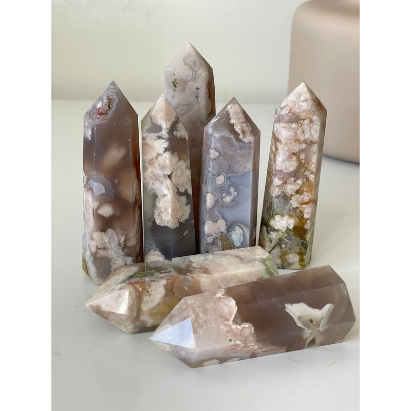 1 x Flower Agate Crystal Tower T984