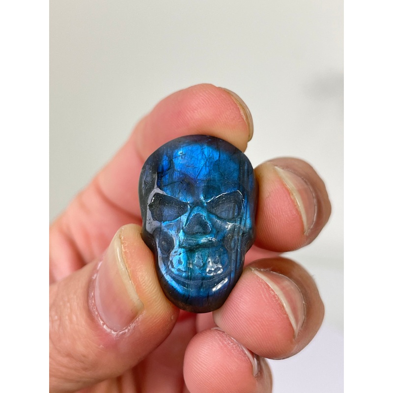 Blue Labradorite Skull Carving LA120