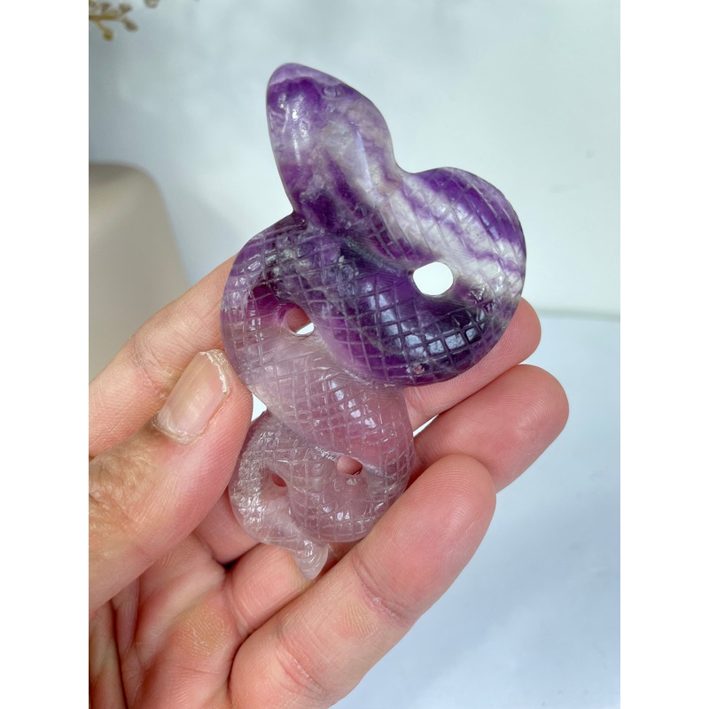 Fluorite Snake Crystal Carving CA03