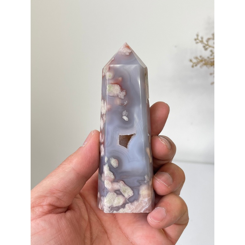 Large Flower Agate Crystal Tower High Grade T040a