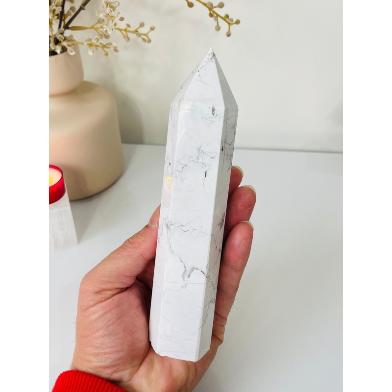 Large Howlite Crystal Tower T996
