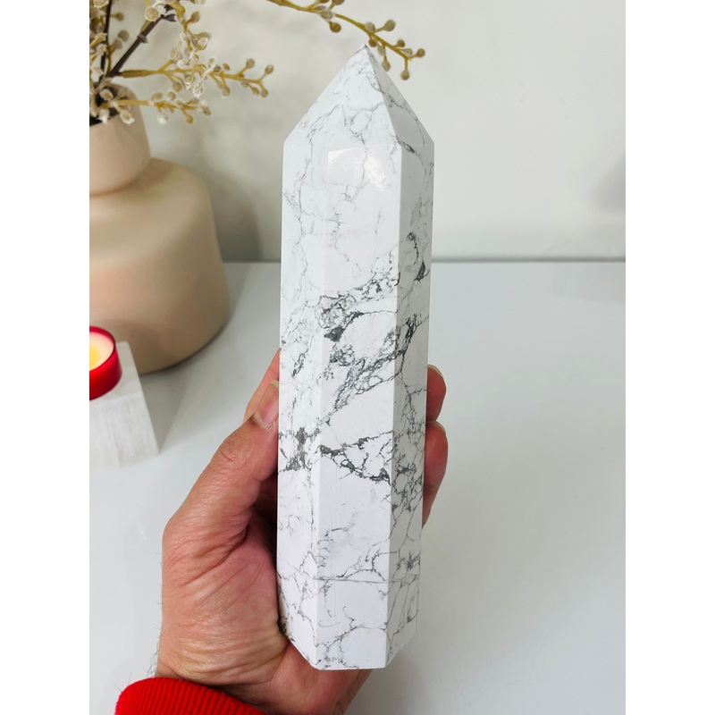 Large Howlite Crystal Tower T997