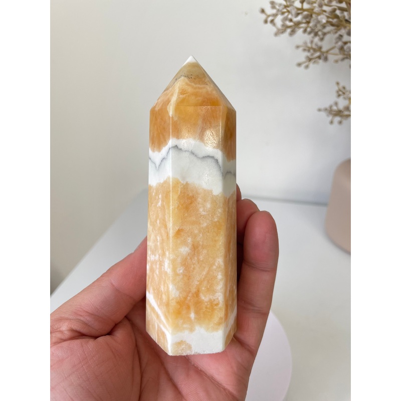 Large Orange Calcite Crystal Tower T020a