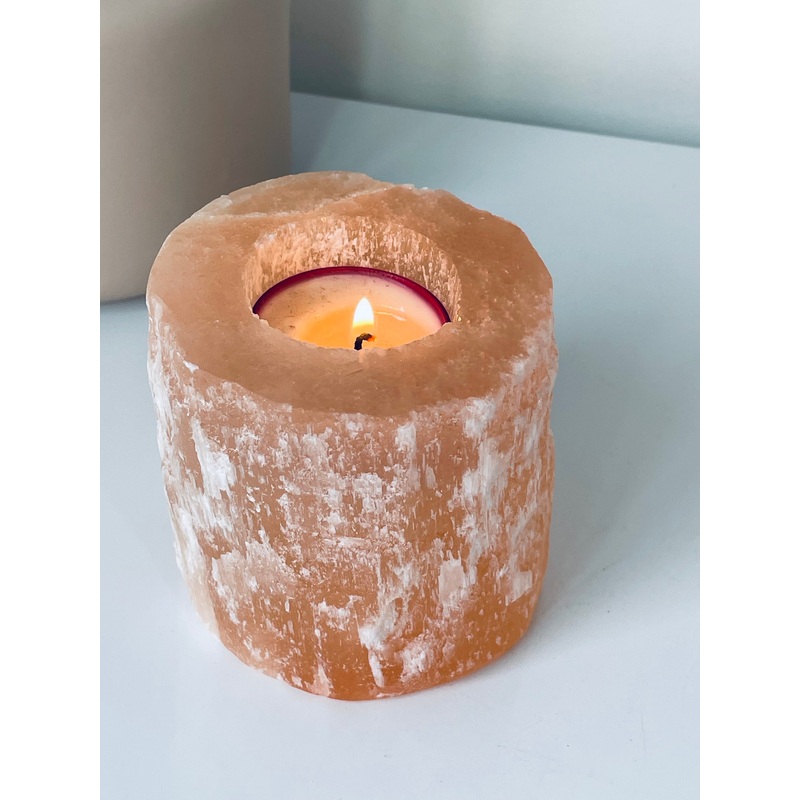 Orange Selenite Tealight Candle Holder SN036 x 1