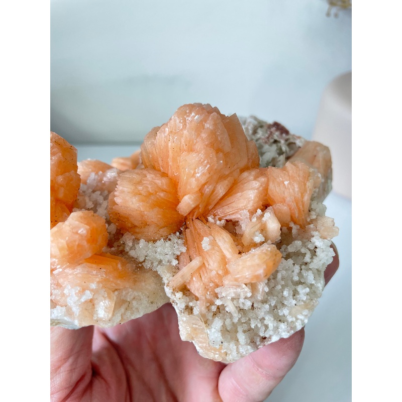 Stilbite with Prehnite Crystal Cluster AP566a