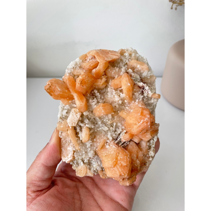 Stilbite with Prehnite Crystal Cluster AP567a