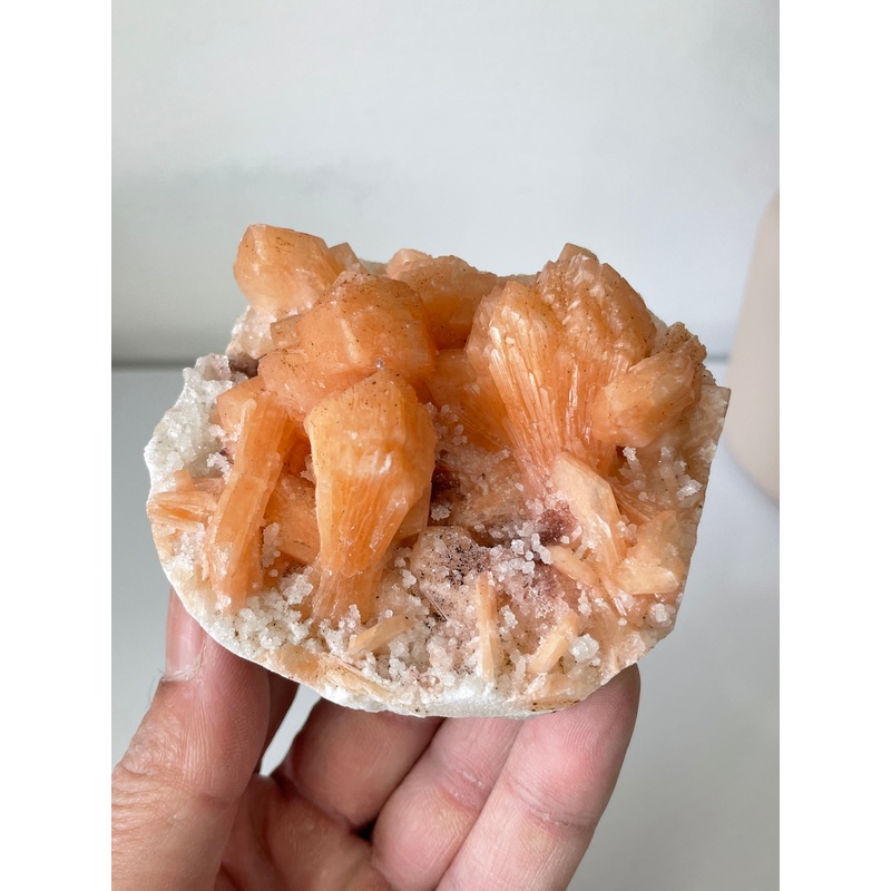 Stilbite with Prehnite Crystal Cluster AP570a