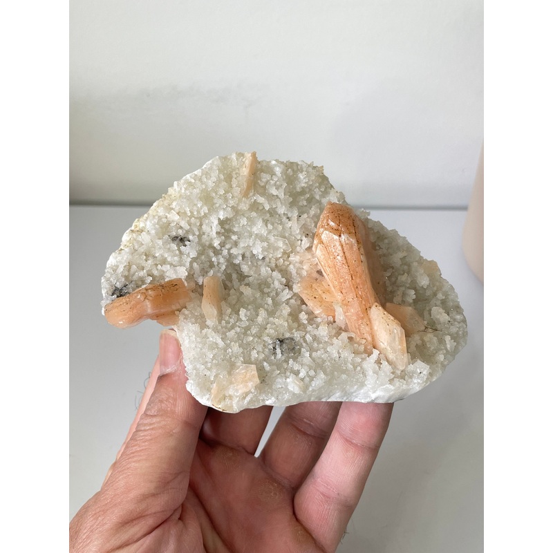 Stilbite with Prehnite Crystal Cluster AP571a