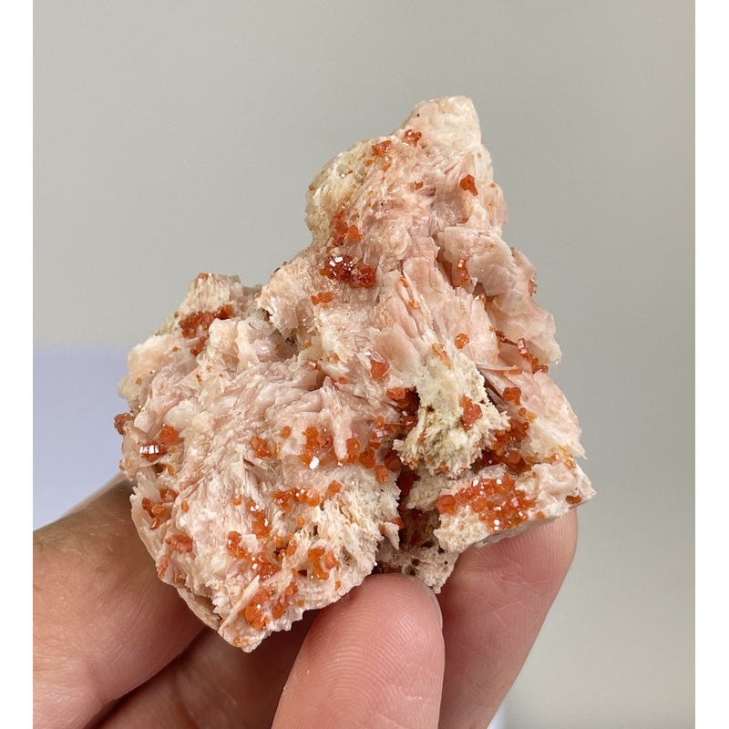Vanadinite on Barite Crystal Cluster V054