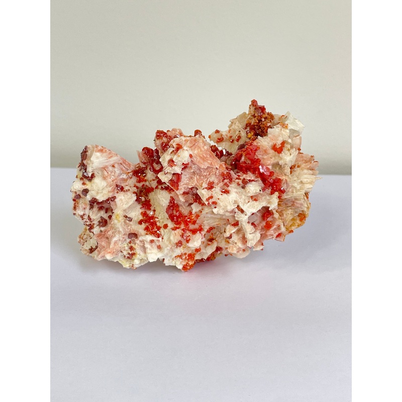 Vanadinite on Barite Crystal Cluster V061