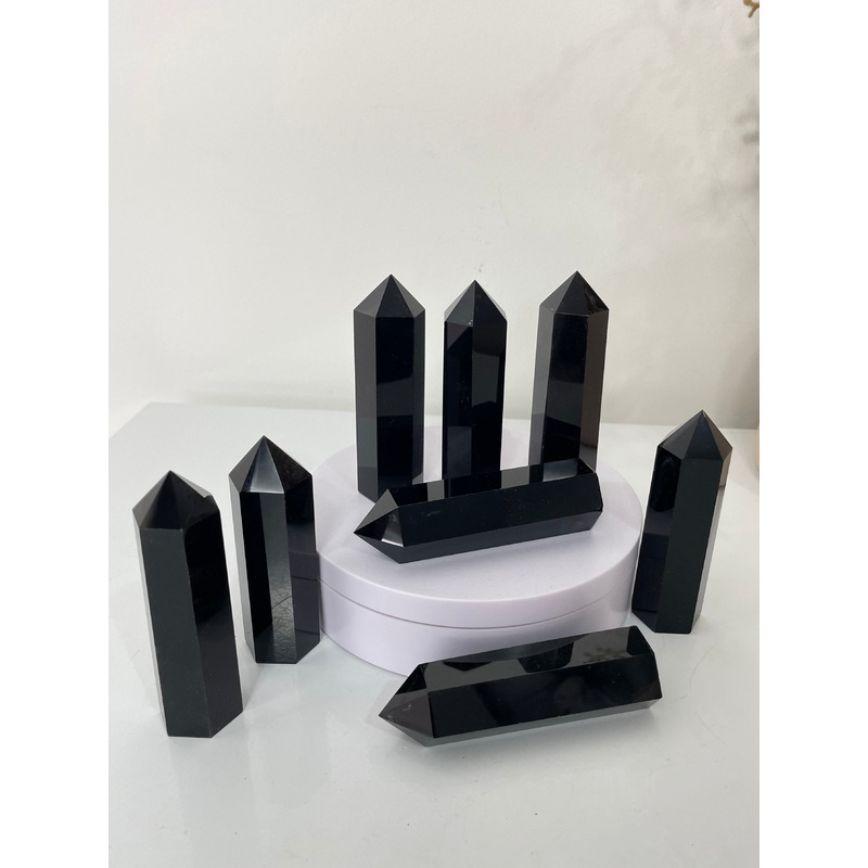 Black Obsidian Tower/Point Natural Crystal T178a x 1