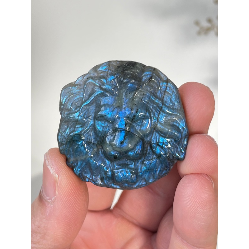 Blue Labradorite Lion Carving LA139