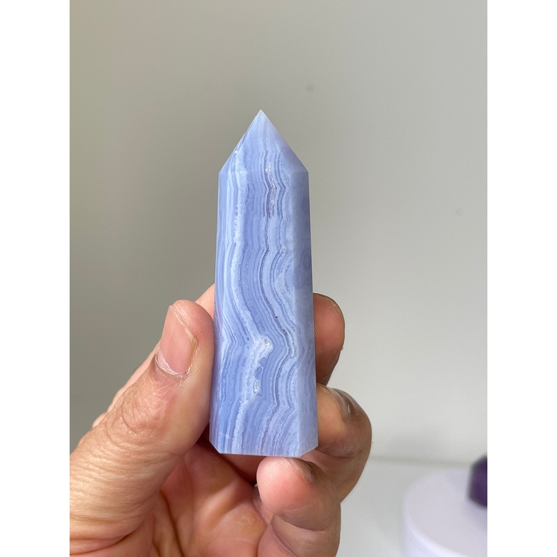 Blue Lace Agate Tower High Grade T180a