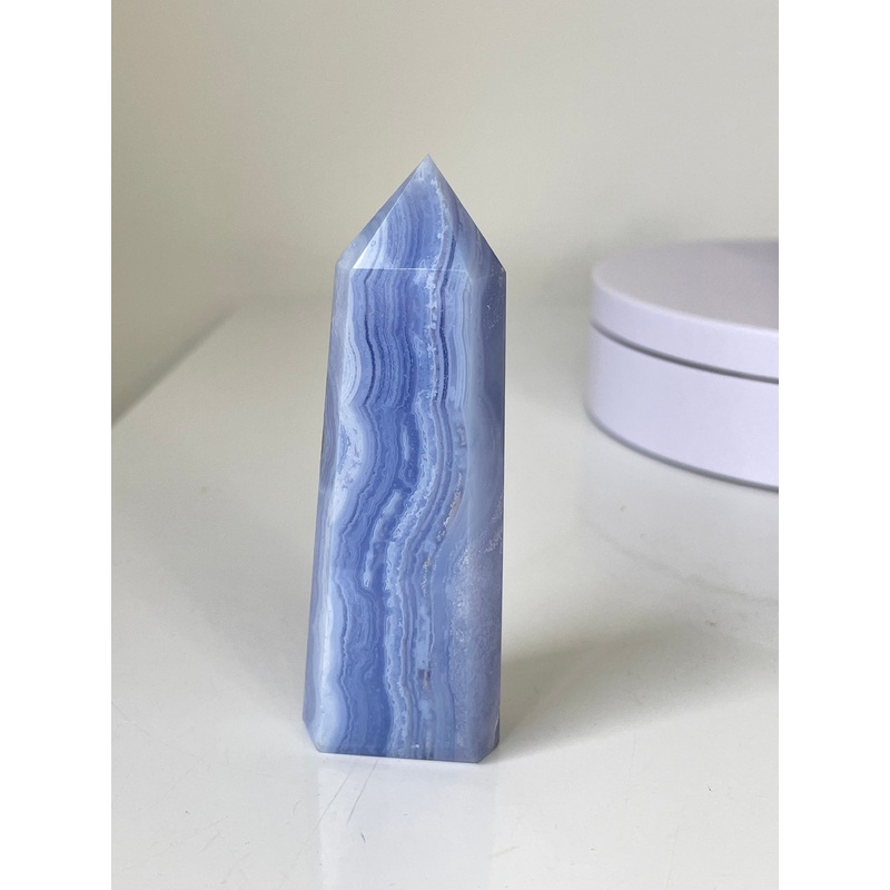 Blue Lace Agate Tower High Grade T182a