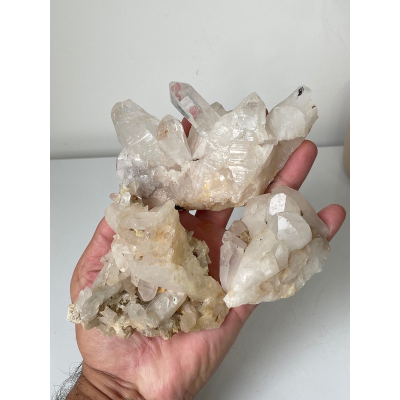 Himalayan quartz clusters pack of 3 – K309