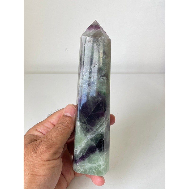 Large Rainbow Fluorite Crystal Tower T247a