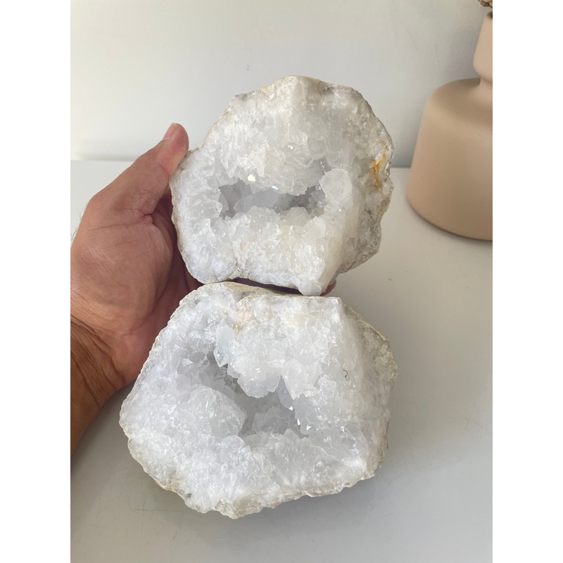 Moroccan Quartz Geode Pair (140mm) QG066