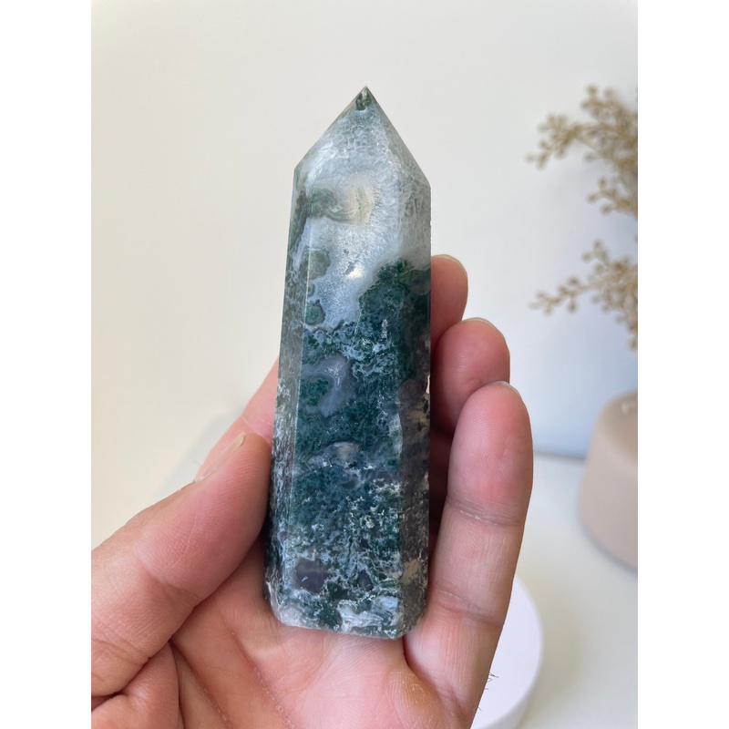 Moss Agate Tower High Grade Crystal T217a