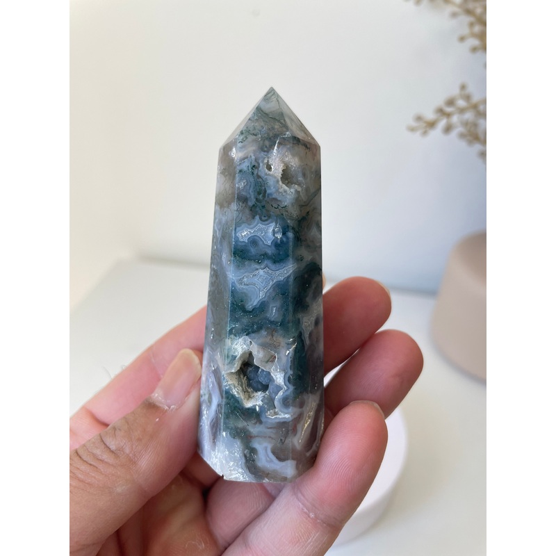 Moss Agate Tower High Grade Crystal T218a