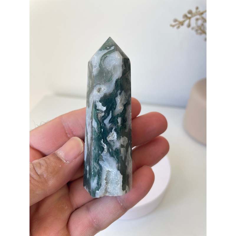 Moss Agate Tower High Grade Crystal T219a