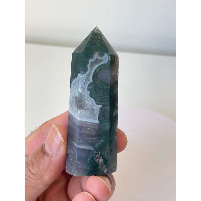 Moss Agate Tower High Grade Crystal T223a