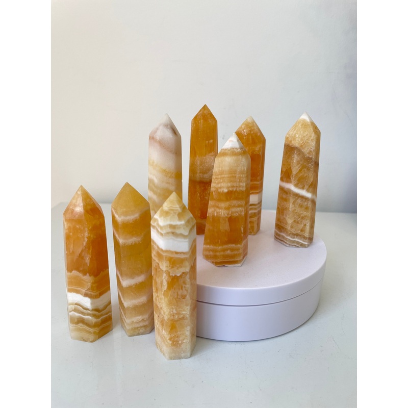 Orange Calcite Crystal Tower T177a