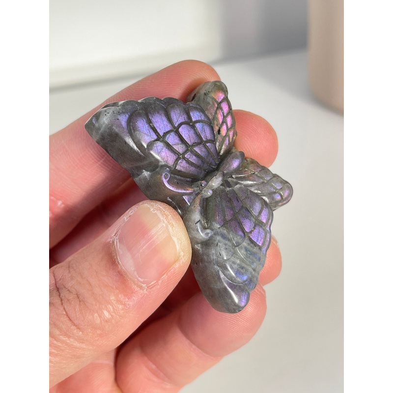 Purple Labradorite Butterfly Carving LA129