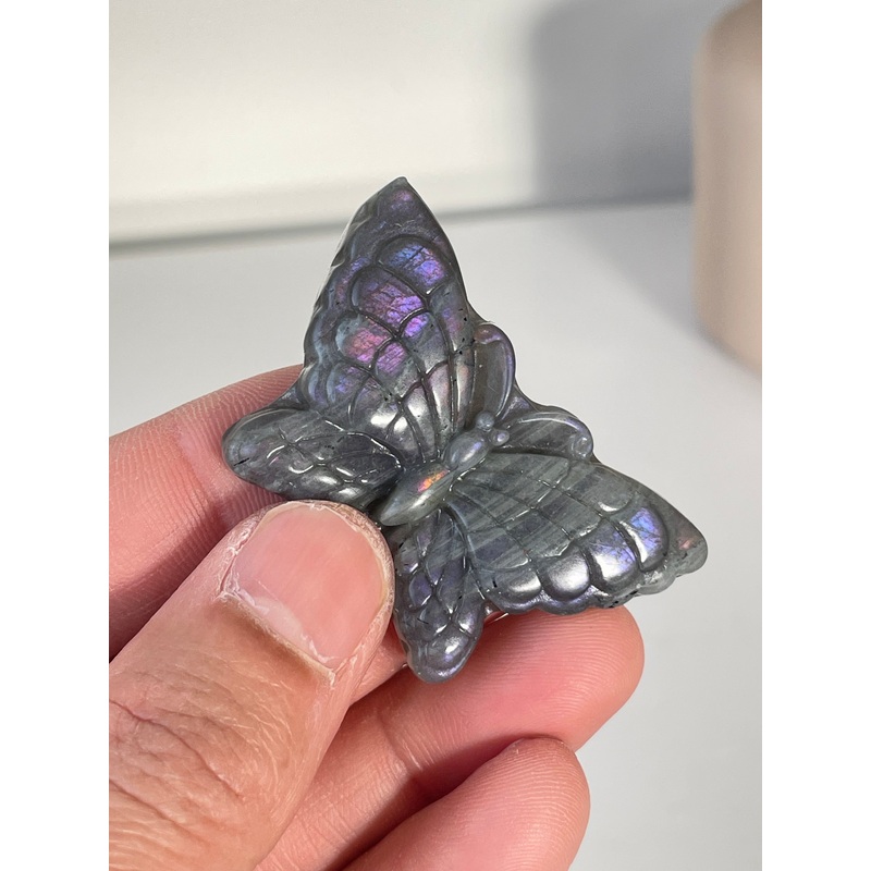 Purple Labradorite Butterfly Carving LA131