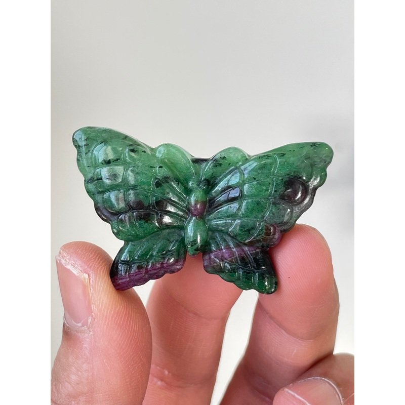 Ruby Zoisite Butterfly Carving LA137