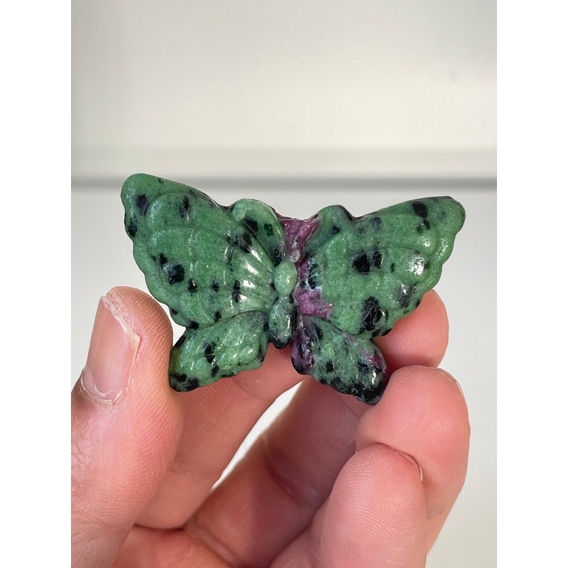 Ruby Zoisite Butterfly Carving LA138