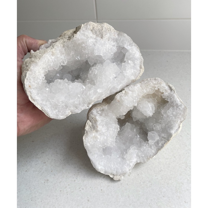 Moroccan Quartz Geode Pair Large (2.5-3kg) QG077
