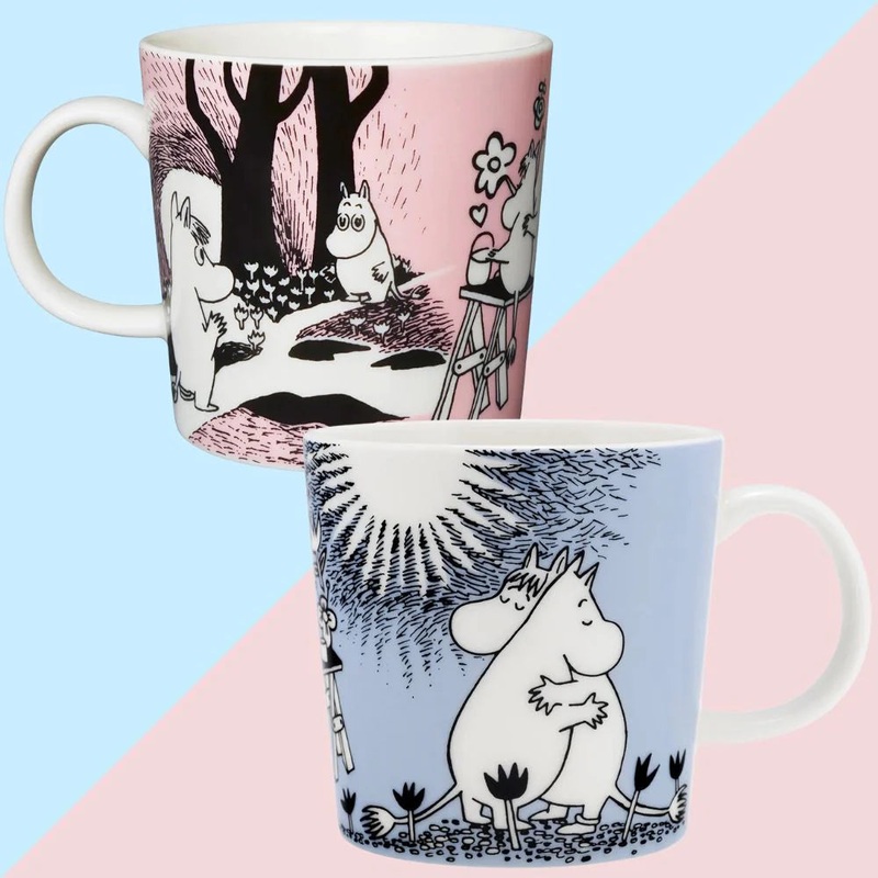 Moomin Love Mugs Pink & Blue 0,3L Bundle