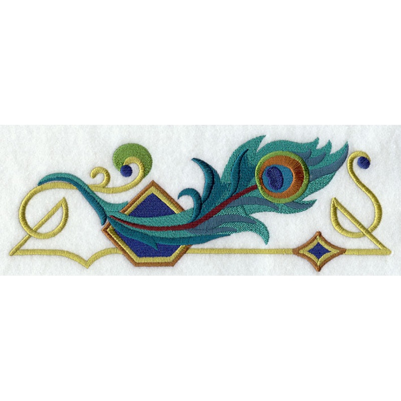 Art Deco Peacock Feather Border