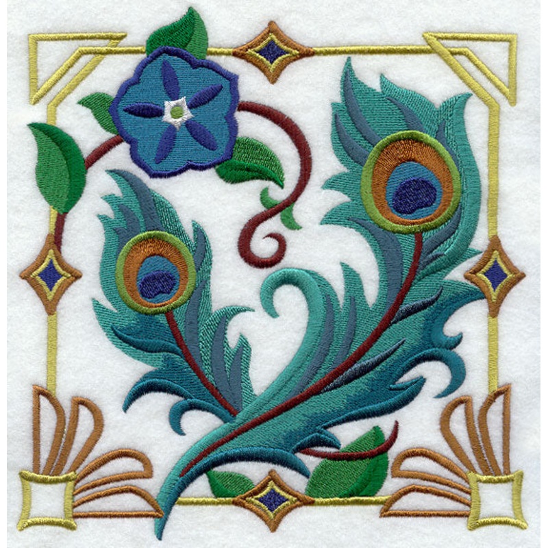 Art Deco Peacock Feathers|7.81″ x 7.5″ / 198.29mm x 190.5mm|6.1″ x 5.86″ / 155.01mm x 148.95mm|5.06″ x 4.86″ / 128.54mm x 123.56mm|3.86″ x 3.71″ / 97.96mm x 94.22mm|7.18″ x 6.9″ / 182.44mm x 175.27mm|All Sizes