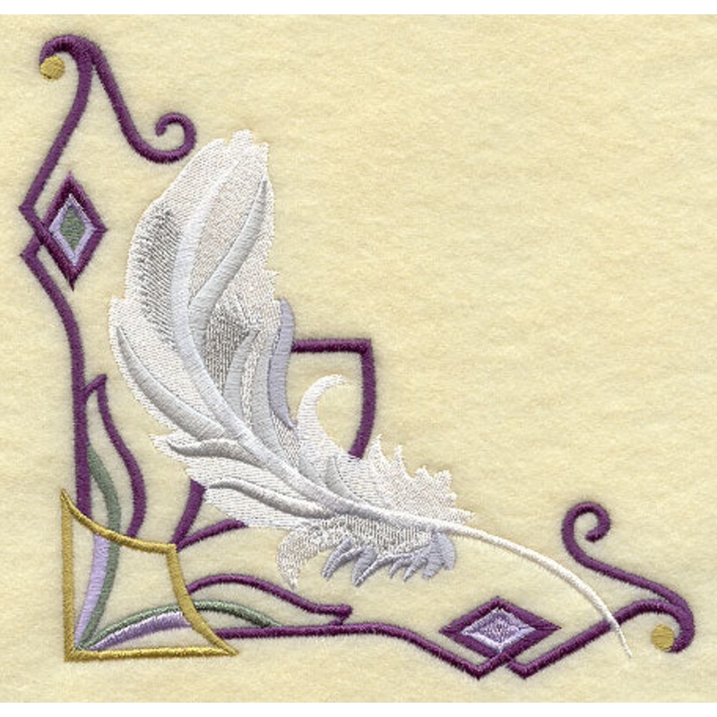 Art Deco Swan Feather Corner|5.86″ x 5.87″ / 148.92mm x 149.17mm|4.86″ x 4.87″ / 123.52mm x 123.73mm|3.87″ x 3.88″ / 98.42mm x 98.58mm|All Sizes