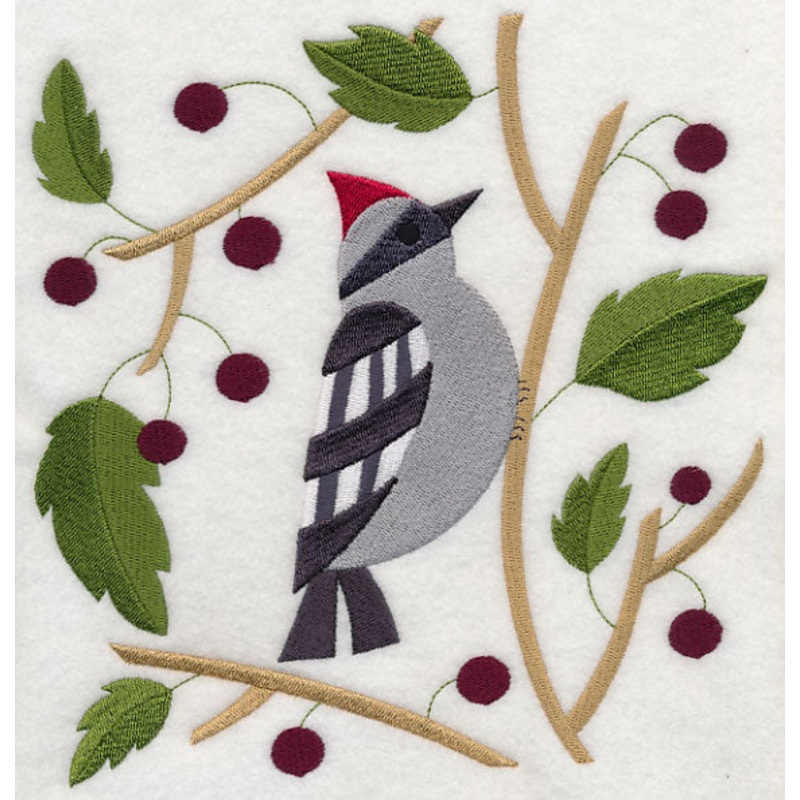 Woodpecker with Berries|7.8″ x 7.8″ / 198.18mm x 198.1mm|6.93″ x 6.93″ / 176.08mm x 176.07mm|5.85″ x 5.85″ / 148.64mm x 148.6mm|4.85″ x 4.85″ / 123.24mm x 123.27mm|3.85″ x 3.85″ / 97.88mm x 97.83mm|All Sizes
