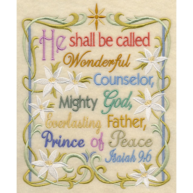 Wonderful Counselor|8.52″ x 6.9″ / 216.43mm x 175.34mm|7.8″ x 6.32″ / 198.03mm x 160.45mm|7.2″ x 5.83″ / 182.86mm x 148.18mm|5.98″ x 4.84″ / 151.78mm x 123.02mm|All Sizes