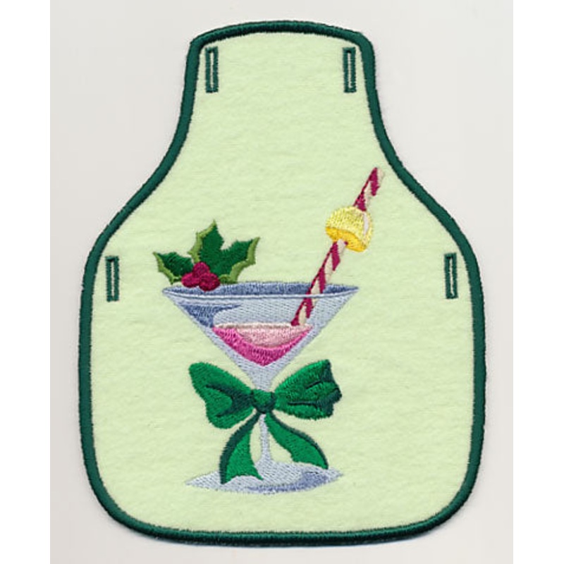 A Cup of Christmas Cheer – Martini Bottle Apron (In-the-Hoop)