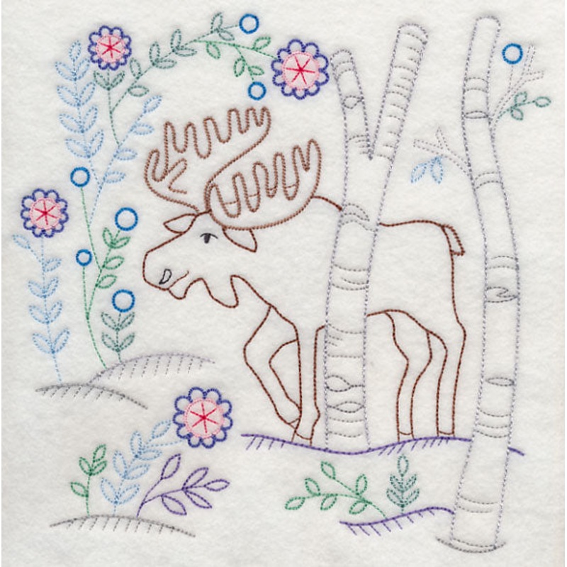 Winter Woodland Moose (Vintage)