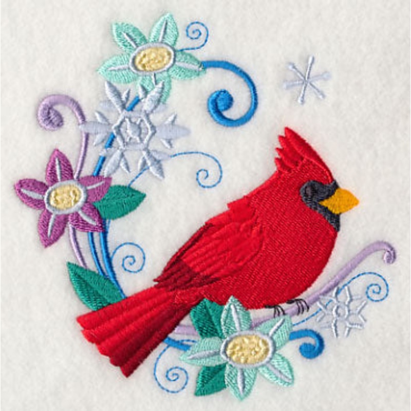 Winter Cardinal Wreath|4.85″ x 4.87″ / 123.14mm x 123.64mm|3.85″ x 3.87″ / 97.77mm x 98.27mm|All Sizes