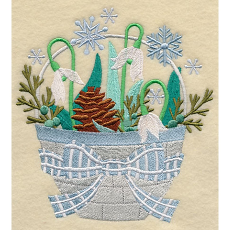 Winter Flower Basket 1|6.34″ x 5.86″ / 160.93mm x 148.73mm|5.25″ x 4.86″ / 133.47mm x 123.33mm|3.86″ x 3.56″ / 97.98mm x 90.51mm|All Sizes