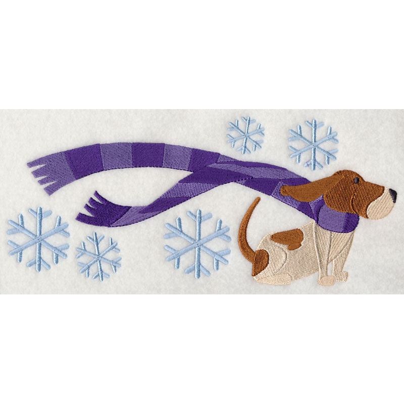 Wrapped Up in Winter Basset Hound