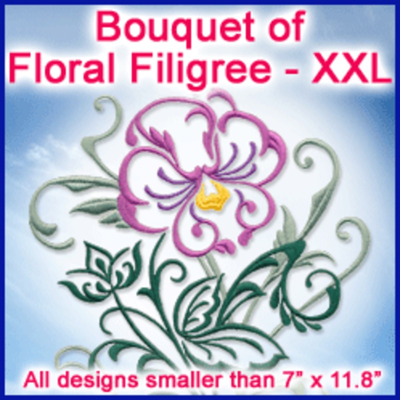 A Bouquet of Floral Filigree Design Pack