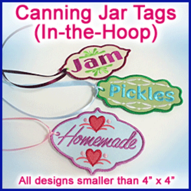 A Canning Jar Tags (In-the-Hoop) Design Pack